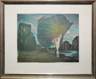 0136-Ernst Fuchs, "Baum der Aphrodite", handkolorierte Aquatintaradierung und "Satyr und Satyra", signierte Radierung, gerahmt