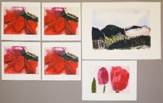 0139-Klaus Fußmann, Blumen und Landschaft, 5 Farbradierung und eine Farblithographie von 1983-92