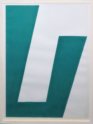 0143-Ernst Geitlinger, "Weiß hinter Grün", Acrylgemälde von 1969, gerahmt