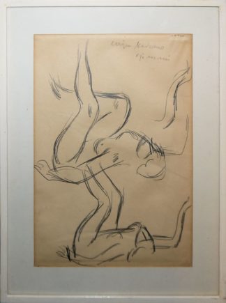 0144-Wilhelm Gimmi, Aktstudie, Bleistiftzeichnung, gerahmt
