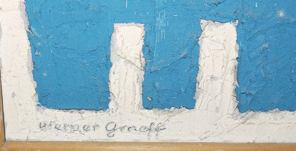 0148-Werner Graeff, "Blu-El", signiertes Ölgemälde von 1960 - Image 2