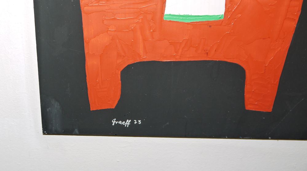 0149-Werner Graeff, "Bre Blu Ob", signiertes Acrylgemälde von 1973 - Image 2