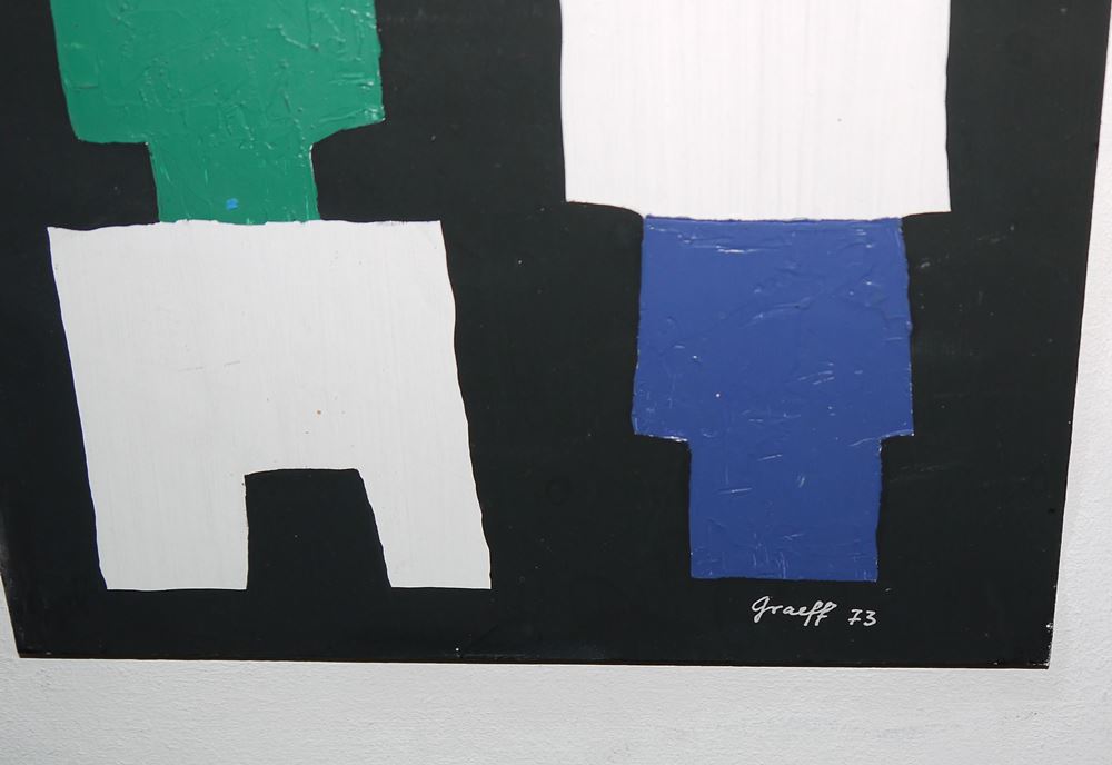 0151-Werner Graeff, "Twi", signiertes Acrylgemälde von 1973 - Image 2