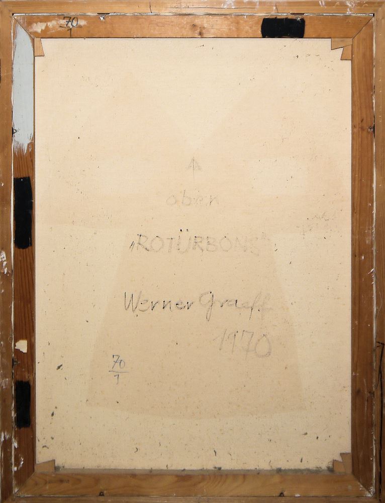 0152-Werner Graeff, "Rotürbons", großes Ölgemälde von 1970 - Image 3