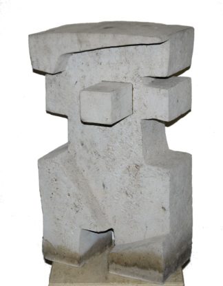 0153-Werner Graeff, "MarlSku", kubistische Steinguss-Plastik von 1971/72