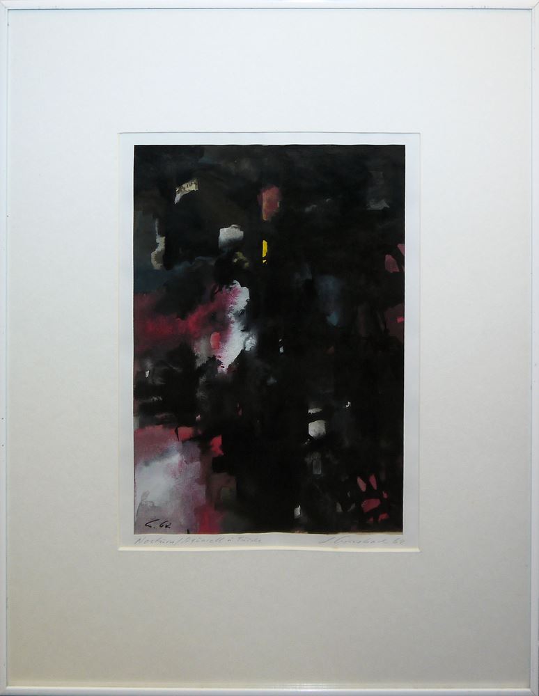 0159-Lothar Griesbach, 3er Serie "Verwandlung", "Nocturn" und "Strukturen", 3 Aquarelle von 1962, gerahmt - Image 3