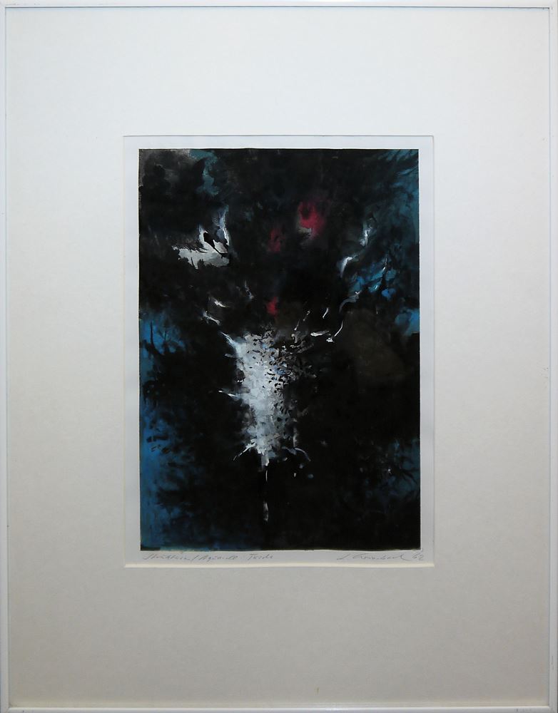 0159-Lothar Griesbach, 3er Serie "Verwandlung", "Nocturn" und "Strukturen", 3 Aquarelle von 1962, gerahmt - Image 5