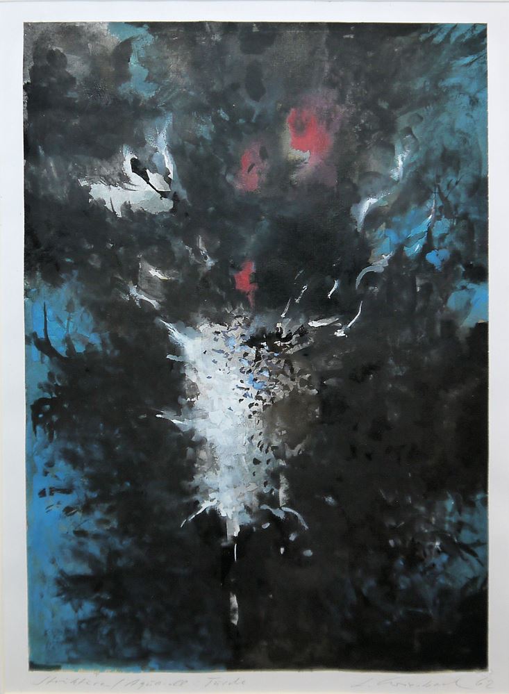 0159-Lothar Griesbach, 3er Serie "Verwandlung", "Nocturn" und "Strukturen", 3 Aquarelle von 1962, gerahmt - Image 6
