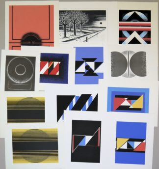 0160-Lothar Griesbach, Konkrete Kunst, 20 Farbserigraphien, 19x signiert, ab 1973