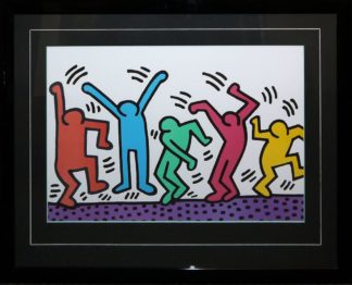0178-Keith Haring, Dance, große Farblithographie, gerahmt