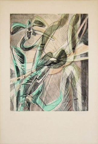 0189-Stanley William Hayter, "Winged Figures", sign. Farbradierung von 1952