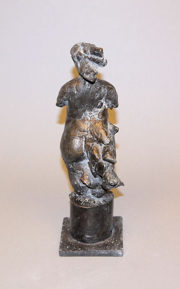 0196-Richard Heß, Weiblicher Torso auf Podest, Bronzeplastik - Image 2