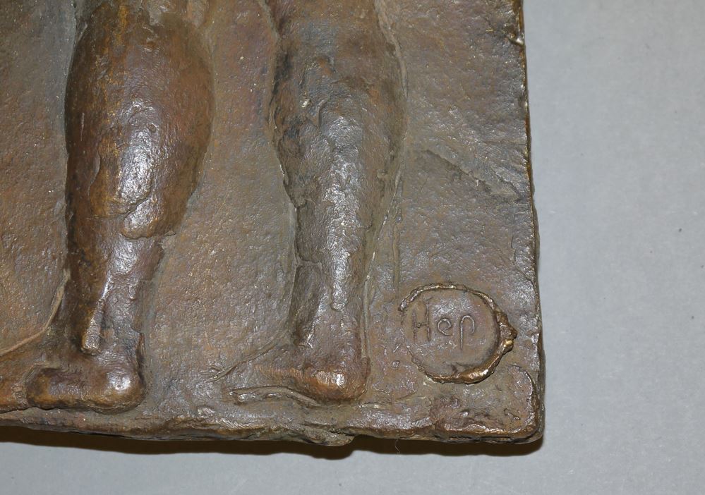 0197-Richard Heß, Paar, sich entkleidend, Bronzerelief - Image 2