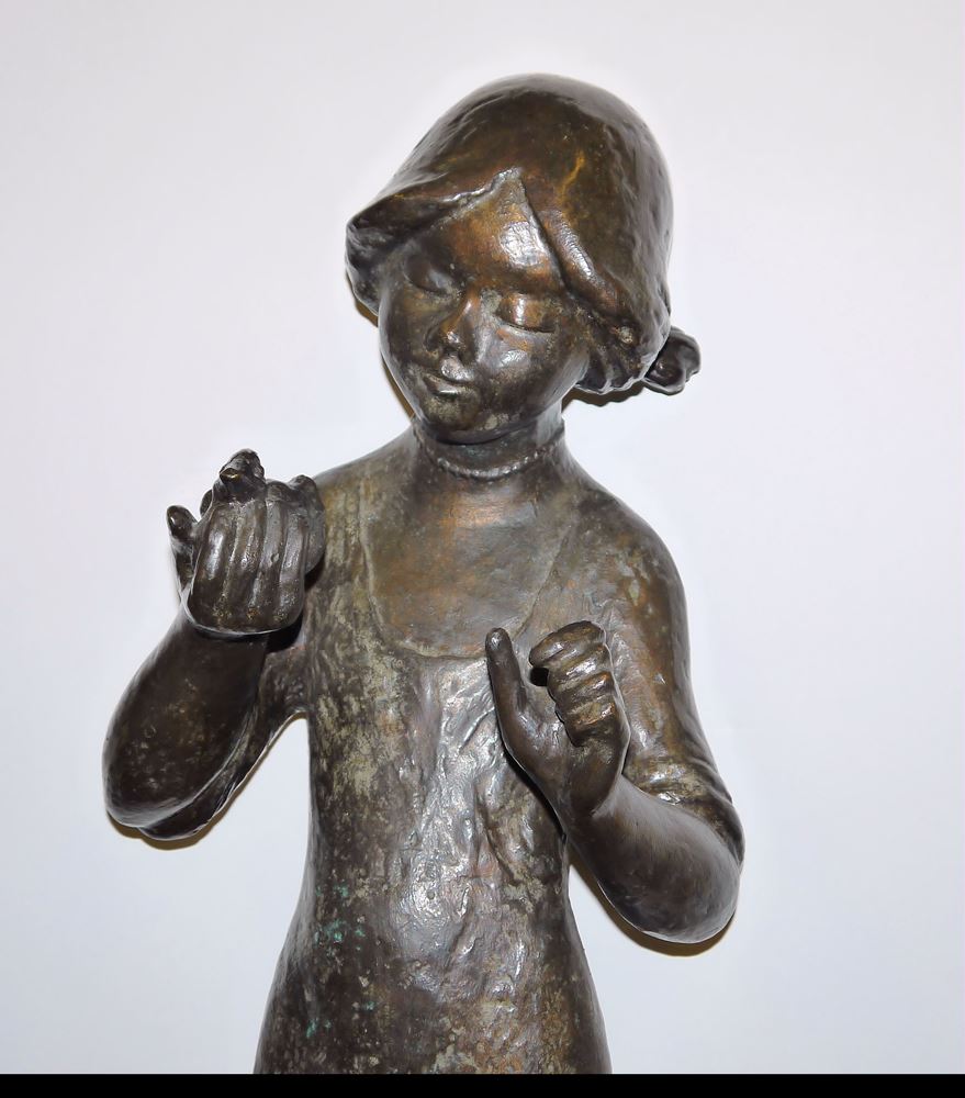 0204-Lladislav Hlina, Mädchen mit 4 Enten, Großbronze (H 116cm) - Image 2