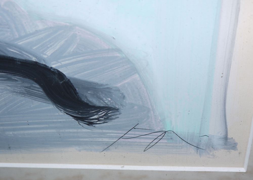 0214-Alfonso Hüppi, Ohne Titel, signierte Gouache, gerahmt - Image 2
