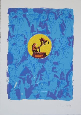 0217-Jörg Immendorff, "Bourse" (Börse), sign. Farbsiebdruck von 1999