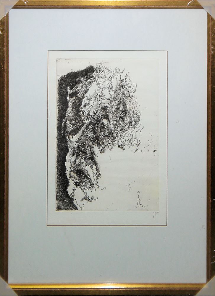 0225-Horst Janssen, Glückszeichen / Selbstporträt / Liselotten-Land / Langenhorn, 4 signierte Radierungen von 1964-87, gerahmt – Bild 7