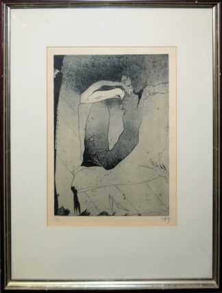0226-Horst Janssen, Figürliche Komposition aus der Suite "Bettina", Aquatintaradierung von 1973, gerahmt, selten!