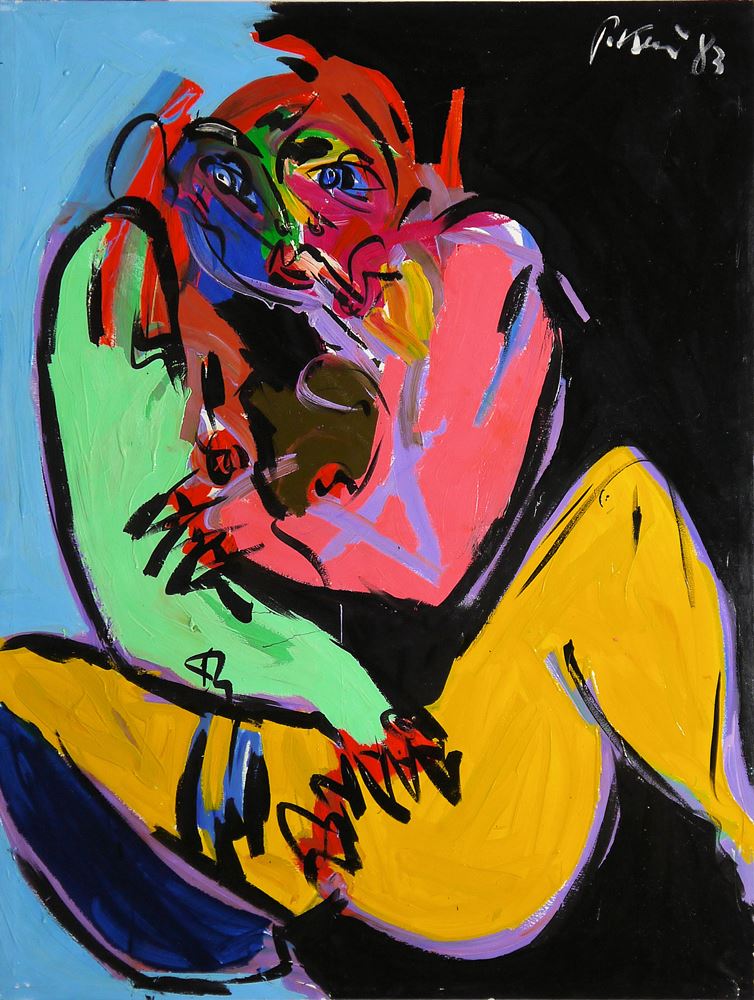 0234-Peter Robert Keil, Neo-expressive Frauenbilder, 2 große Ölgemälde von 1978 & 1983, für Selbstabholer (150/155 x 100/105cm) – Bild 4
