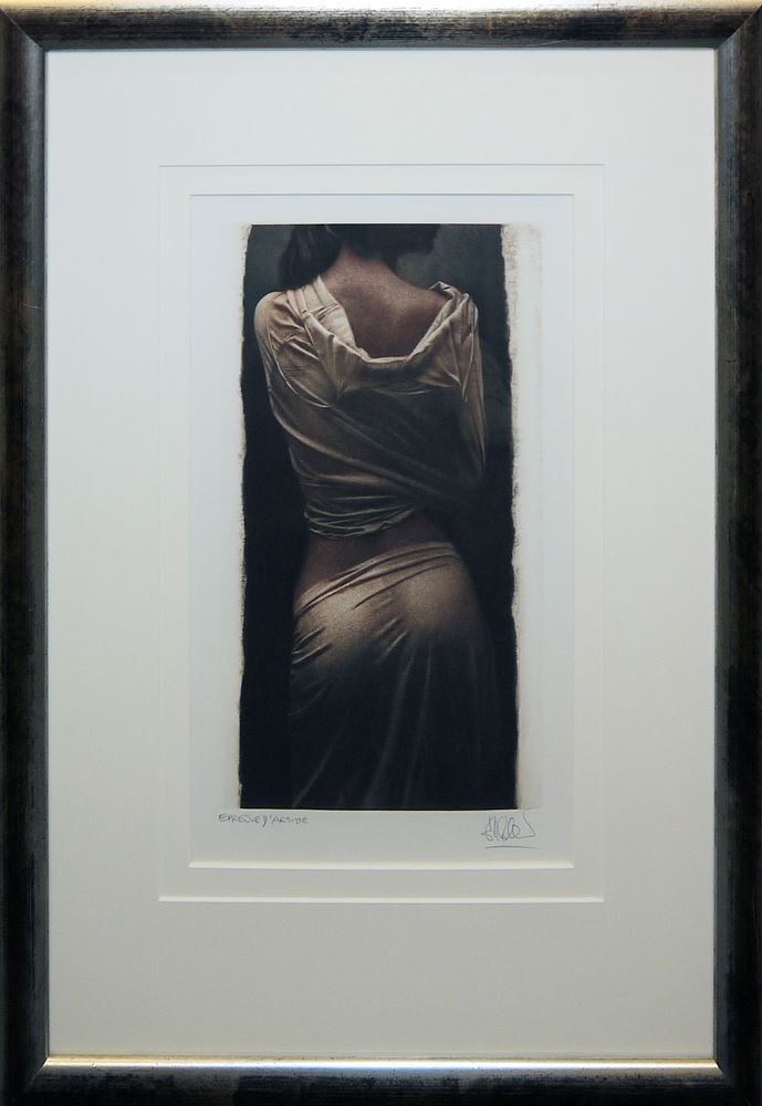 0242-Willi Kissmer, Rückenakt und Halbakt, 2 signierte Farbradierungen, galeriegerahmt – Bild 3