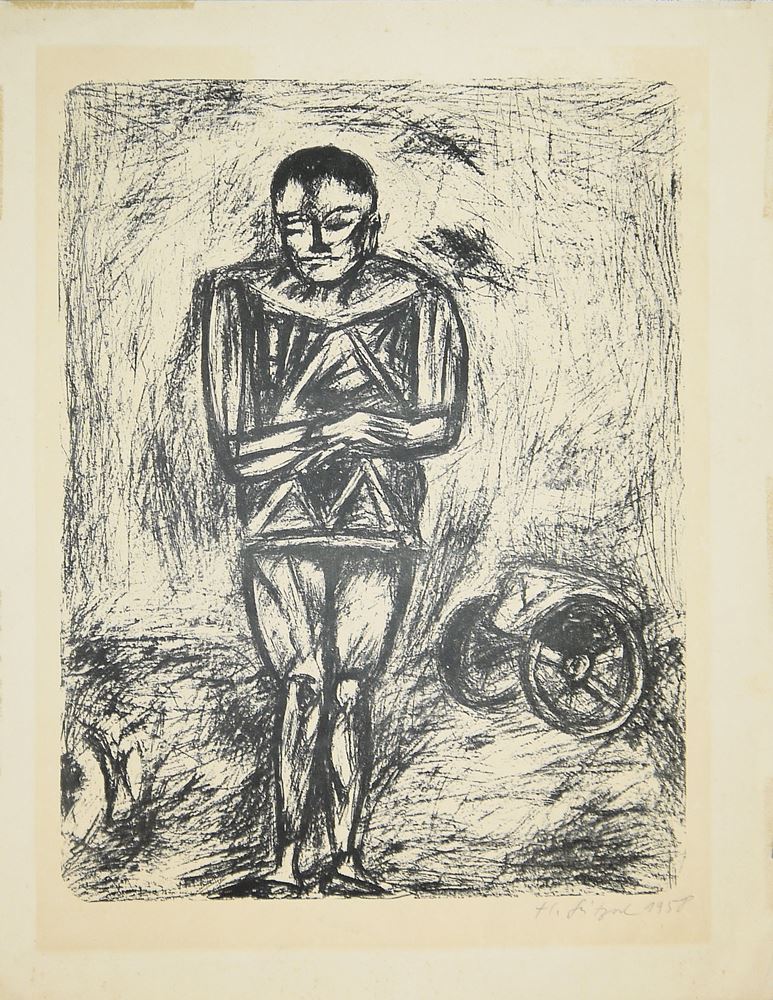 0243-Herbert Kitzel, Sammlungs-Nachlass mit 1 Ölgemälde, 1 Zeichnung sowie 4 sign. Druckgraphiken 1958 - 1968 – Bild 6