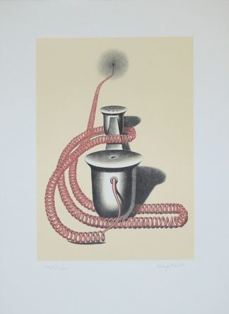 0244-Konrad Klapheck, "L'Elu" (Das Telefon), signierte Farblithographie