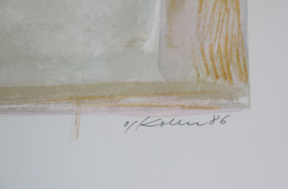 0250-Oskar Koller, "Tür und Fenster", Farblithographie von 1986 - Image 2
