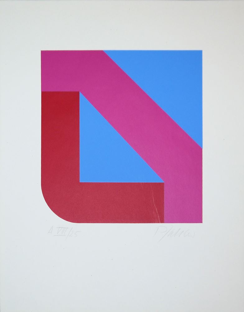 0253-Kleines Graphikkonvolut mit 5 Arbeiten konkreter Kunst, u.a. von Pfahler und Lenk - Image 4