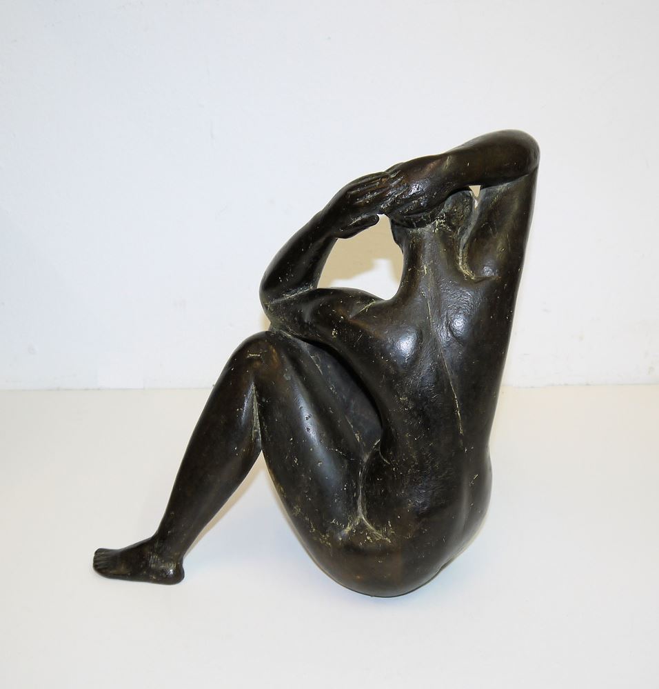 0259-Karl Heinz Krause, Sitzender weiblicher Akt, Bronzeplastik von 1957 - Image 2