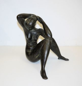 0259-Karl Heinz Krause, Sitzender weiblicher Akt, Bronzeplastik von 1957