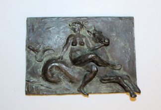 0261-Karl Heinz Krause, Nereide auf Hippocampus reitend, Bronzerelief von 1988