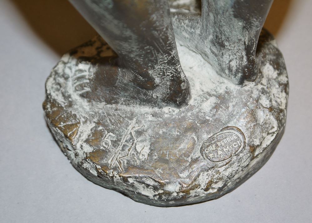 0264-Karl Heinz Krause, Stehender Akt, Bronzeplastik - Image 3