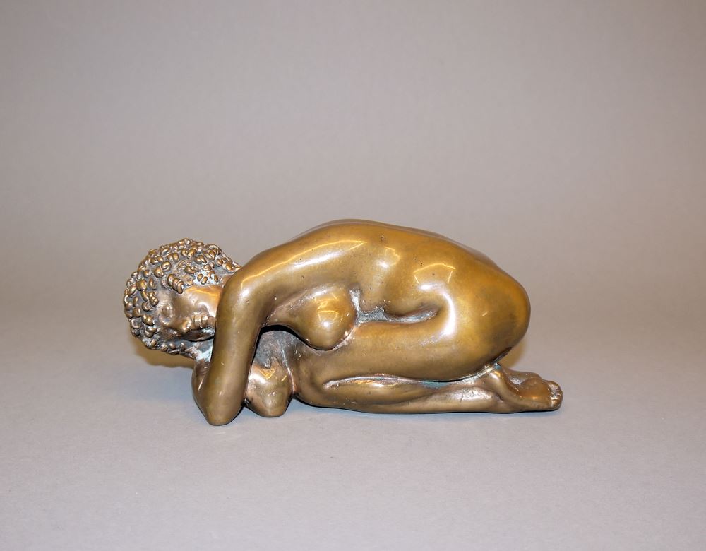 0265-Karl Heinz Krause, Ruhender weiblicher Akt, Bronzeplastik von 1987 - Image 2