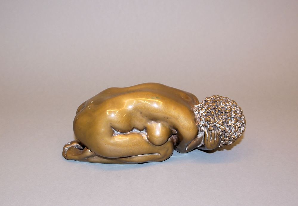 0265-Karl Heinz Krause, Ruhender weiblicher Akt, Bronzeplastik von 1987 - Image 3