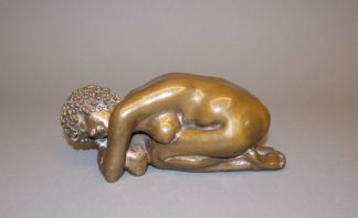 0265-Karl Heinz Krause, Ruhender weiblicher Akt, Bronzeplastik von 1987