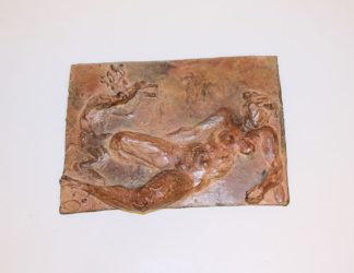 0266-Karl Heinz Krause, Pan und Bacchantin, Bronzerelief von 1988