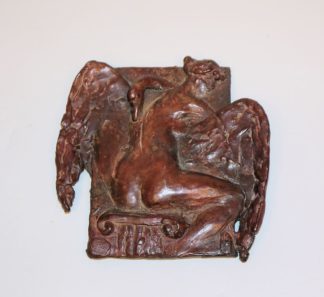 0267-Karl Heinz Krause, Leda und der Schwan, Bronzerelief von 1986