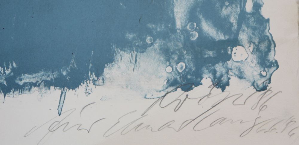0273-Pierre Kröger, Abstrakte Kompositionen, 2 große Aquarelle und eine Farblithographie - Image 4