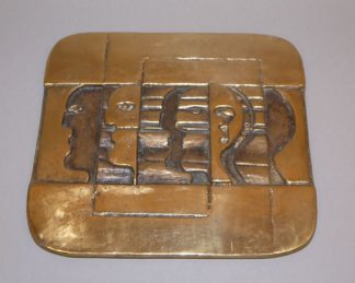 0281-Helmut Lander, Köpfe, Bronzerelief von 1979