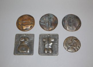0289-Helmut Lander, 6 Reliefs, Bronze/ Eisen von 1976/ 1980/ 1982/ 1990