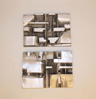 0290-Helmut Lander, Diptychon "Eckert", Paar Metallreliefs von 1975