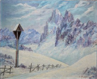 0292-Karl Maria Lechner, Winterliche Alpen, Ölgemälde von 1935