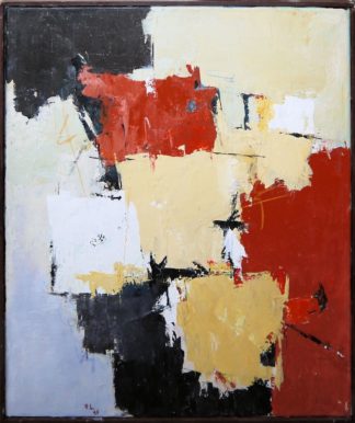 0296-Fausto Leoni, "Paesaggio rosso-giallo", Ölgemälde von 1997, gerahmt