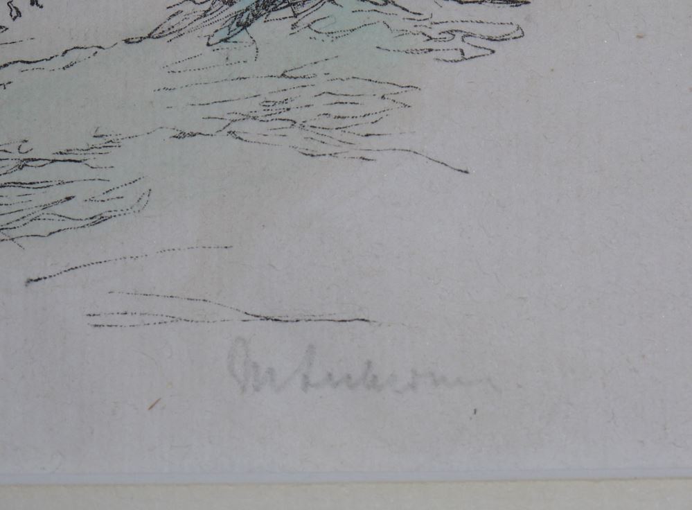0298-Max Liebermann, Reiter, kolorierte Lithographie, handsigniert – Bild 3