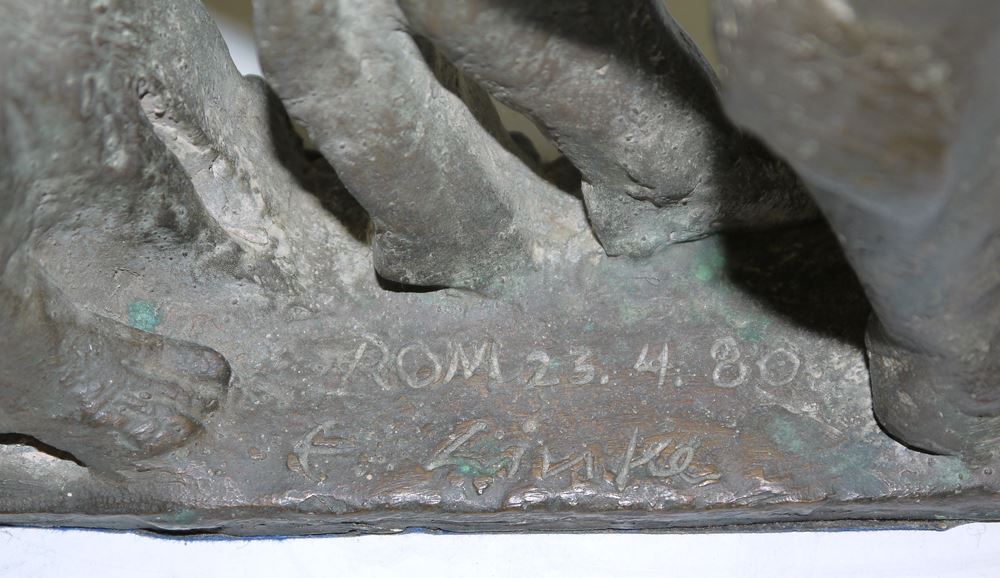 0302-Eberhard Linke, o.T., Zwei Figuren, Bronzegruppe von 1980 - Image 4