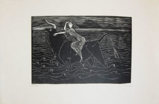 0316-Gerhard Marcks, "Europa auf dem Stier", sign. Holzschnitt