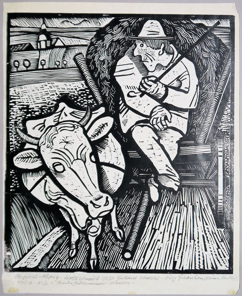 0317-Gerhard Marcks, 4 Holzschnitte der Jahre 1922-35, aus Nachlass Klaus Dallhammer, Dozent auf Burg Gibiechenstein – Bild 3