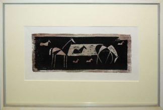 0322-Ewald Mataré, Pferde auf der Weide, sign. Farbholzschnitt um 1935, gerahmt