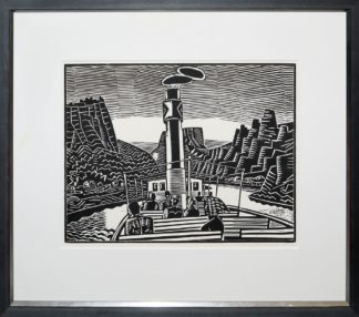 0323-Wolfgang Mattheuer, "Elbfahrt", sign. Holzschnitt von 1967, ansprechend galeriegerahmt