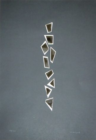 0325-Christian Megert, "Hommage à Fontana", Spiegelcollage, serielles Unikat, signiert